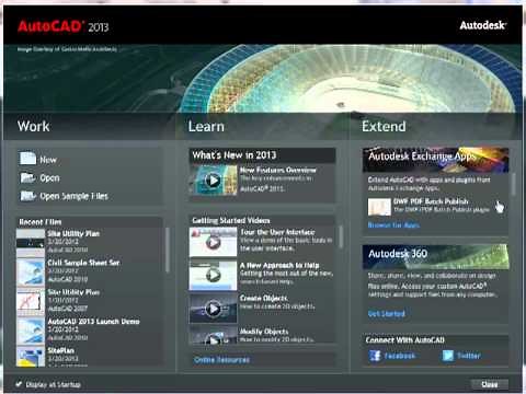 AutoCAD 2013 NEW Welcome Screen