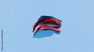 3D abstract animation of beautiful colorful objects with soft surfaces and slow wavy effect, 4k animated template, live wallpaper Stock Video