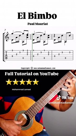El Bimbo Guitar Tutorial by Mohammad Lameei