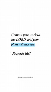 Proverbs 16:3 . . . #faith #God #bibleverse #bible #hope #TrustGod #Godslove | Blessed Life