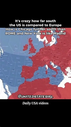 How is Chicago further south than ROME and New York is like Madrid