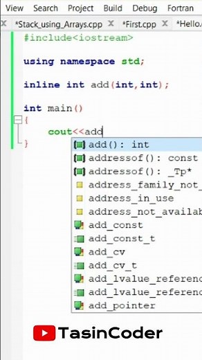 How to create an inline function in C++ | #tasincoder #coding