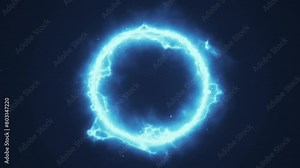 Abstract Energy Circle Background Loop/ Animation of an abstract background with power energy circle shining and electric patterns