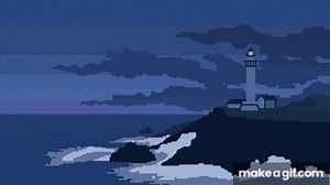 Pixel Animation - Ocean Wave Loop on Make a GIF
