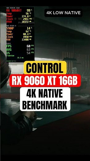 🔥 CONTROL Benchmark | RX 9060 XT 16GB | 4K Native Low–Ultra