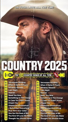 Country Songs 2025 - Chris Stapleton, Morgan Wallen, Luke Combs, Brett Young, Luke Bryan