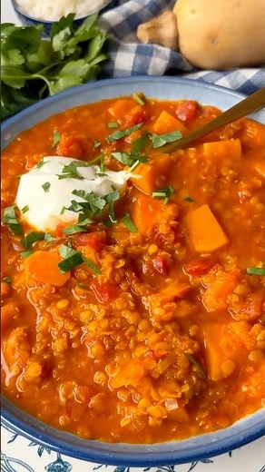 Curried Red Lentil Butternut Soup