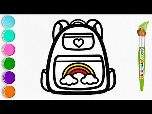 How to Draw Kids Backpack 🎒 Easy Drawing for Kids
