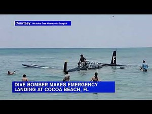 World War II-era plane crash-lands in ocean during Florida air show