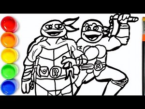 🟢 How to draw Ninja Turtles | Ninja Turtles Coloring Pages | TMNT | Teenage Mutant Ninja Turtles