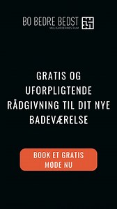 Hos Bo Bedre Bedst får du professionel hjælp – helt gratis og uden forpligtelser: ✅ Rådgivning og sparring fra fagfolk ✅ 3D-tegninger af dit nye badeværelse ✅ Showrooms med inspiration og produkter du kan se og røre 👉 Book et gratis møde i dag: bobedrebedst.dk | Bo Bedre Bedst
