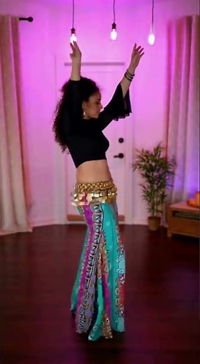 Beautiful Belly Dance Performance in Warm Indoor Studio | Graceful Hip Dance Video