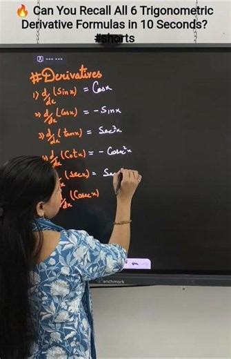 Derivatives of 🔥Trigonometric Functions | Important Formulas for Calculus #shorts