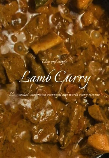 Slow-cooked lamb curry made with patience and love. Marinated overnight in yogurt, ginger, garlic, chillies, and warming spices, then cooked low and slow until the lamb was melt-in-your-mouth tender. Rich, comforting, and deeply flavourful, best enjoyed with soft naan and a quiet moment to savour every bite. Steps Marinate the lamb with yogurt, ginger-garlic paste, chilli paste, chilli powder, cumin powder, turmeric, black pepper, and salt. Add chopped tomatoes and green chillies to the marinade
