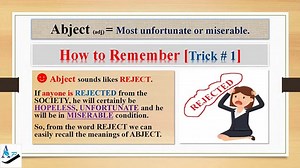 Abject: How to Remember English vocabulary forever with tricks mnemonics synonyms antonyms examples