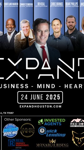 🚨 This is NOT your average real estate event… This isn’t a networking mixer or just another panel event. This is THE once-a-year gathering of Houston’s top agents & investors. This is EXPAND HOUSTON 2025 — the once-a-year, power-packed day where the sharpest minds in real estate come together to connect, grow, and level up. 📅 June 24 📍 Union Home Mortgage – Houston, TX 🎟️ Tickets are almost SOLD OUT! Want in? 👇 Comment “EXPAND” or DM me now for a FREE ticket (only a few left!) #ExpandHousto