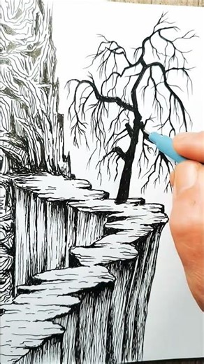 How to Draw a Dead Tree #shorts