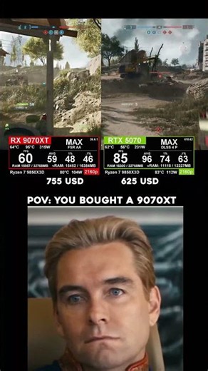 Battlefield 6: 5070 vs 9070XT with matching image quality #fpstest #9070XT #RTX5070 #bf6 #DLSS