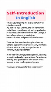 1.4M views · 4.8K reactions | Introduction in English . . #chattingfullform #introducing_yourself_challenge #dailyuseenglishwords #dailyuseenglishsentences #helpingverbs #positiveparentingtips #learningtreasure #emailwritting #ChattingAbbreviations #interviewskills | Learning Treasure | Facebook