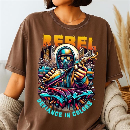 Graffiti Shirt Cotton Tee: Urban Spray Paint Art Unisex Streetwear Top - Etsy