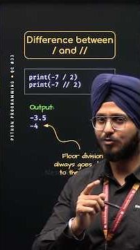 Difference between / and // in Python #Python #NesoAcademy #QuickConcepts