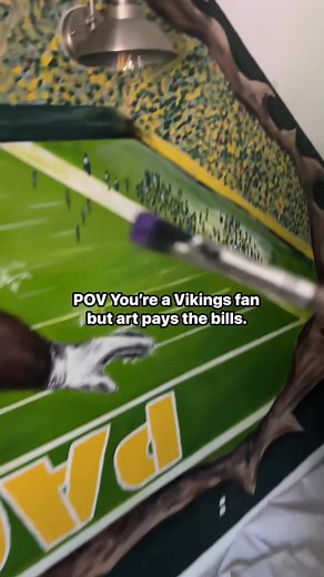 Bleeding purple but still need that green. #skol #nfl #vikings #packers #nflfootball | Tara Aiken - Chalk Artist, Muralist & Sneaker Artist