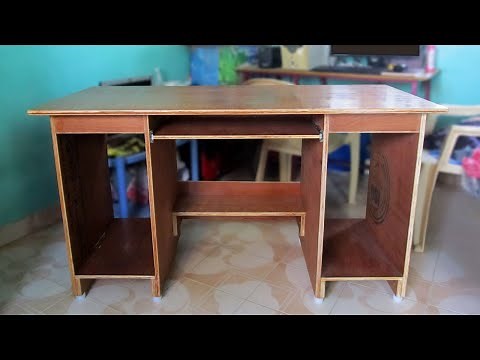 DIY | Home made plywood table | computer desk.