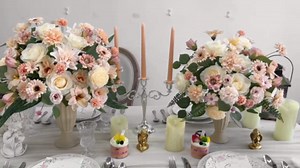 Fake Flowers Heads Bulk Champagne Mini Artificial Silk Flower for Crafts, Small Artificial Daisy Roses Faux Flowers for Graduation Cap DIY Cake Wedding Party Home Garland Decoration