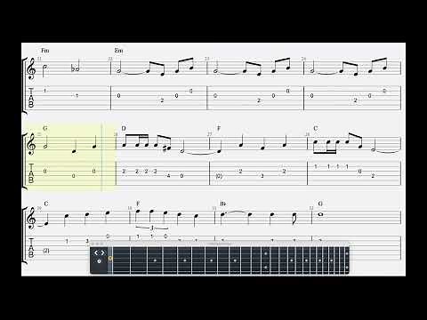 Learn Wonderful Land with TAB, Notes, Chords and Fretboard Display from The Shadows 50 Greats Album