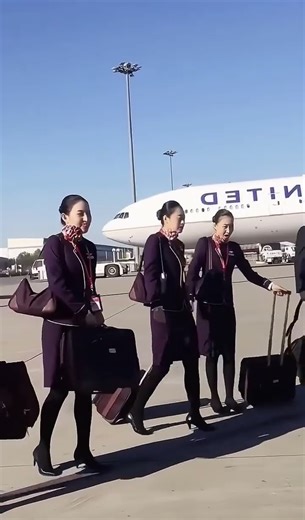 the Stewardess's daily boarding and preparation for takeoff 🛫 Airlines stewardess uniform #airport