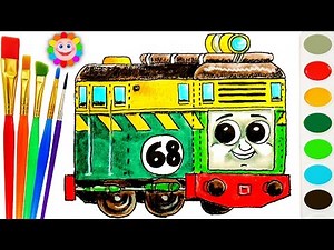 Thomas And Friends Coloring Page ♦ How to Draw Diesel Philip ♦ Learn Colors Video For Kids