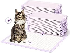 Cat Pads Refills for Litter Box: Cat Litter Mat for Tidy Cats Breeze Litter System - Thickened 6-Layer Super Absorbent Breeze Pads - 16.9" X 11.4" Odor Control - Lemon Scent - Pack of 40