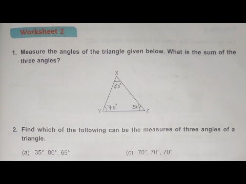 Dav Class 5 Math Unit 16 Worksheet 2 || Triangle || How To Measure Angle Of Triangle ||