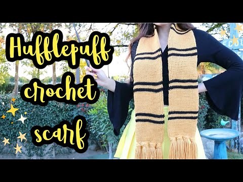 Hufflepuff Scarf DIY // Crochet Hogwarts Scarf