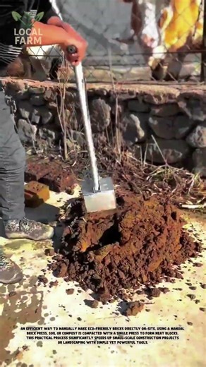 An Efficient Way to Manually Make Eco-Friendly Bricks On-Site | DIY Soil Brick Press Tool