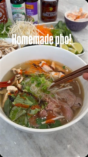 Modern meals on Instagram: "Tonight we had pho at home and it was the perfect meal on a such a cold day! It’s long but worth watching! 🥰 #pho #easyrecipe #howto #helpmegrow #quickrecipes #homemade #dinner #mealideas #eatathome #tiktokviral #viralvideo"