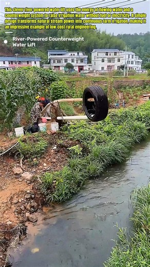 Ingenious River-Powered Water Lift for Farming #Engineering #Innovation #Farming