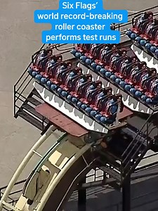 🎢 Texas Sky Ranger captured video of Six Flags’ new Tormenta Rampaging Run roller coaster during test runs Thursday, June 4. The footage shows the world’s first and only giga dive coaster racing through steep drops and sharp turns with empty seats ahead of its debut. 🎢 Tap the link to watch more video of this new roller coaster. #arlington #sixflags #rollercoaster
