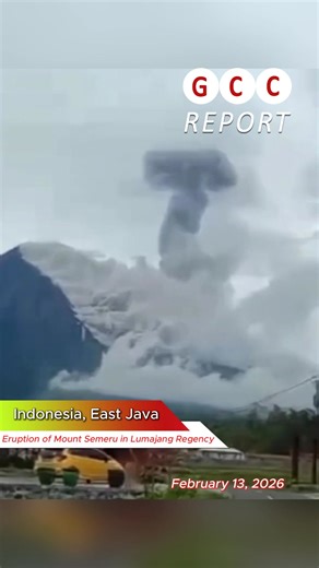 🇮🇩 Eruption of Mount Semeru in Lumajang Regency, East Java, Indonesia (13 February 2026) 🌋 Mount Semeru erupted in Lumajang Regency on Java Island. Volcanic ash rose to an altitude of approximately 1,000 meters above the crater. The ash plume poses risks to aviation and can reduce air quality in nearby areas. Local authorities are monitoring the volcano’s activity and have urged residents to follow safety precautions, especially in areas close to the volcano. | Alex Terry