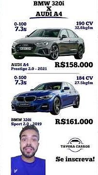 BMW 320i vs AUDI A4 Qual você escolheria? #audi #carros #bmw