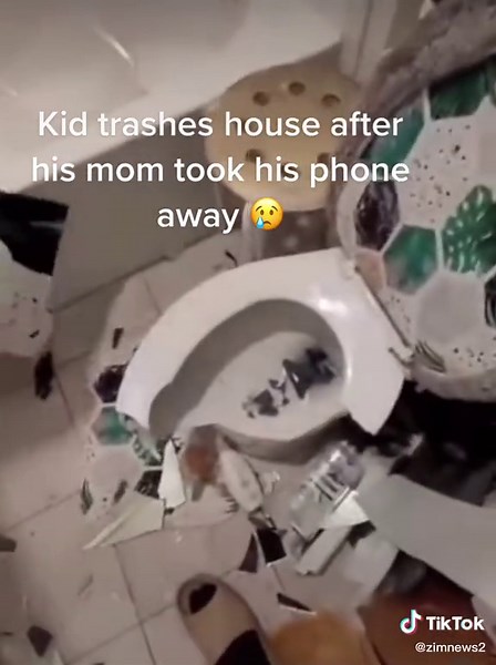 Kid trashes house after his mom took his phone away 😢 #sad #trendytrax #foryou #foryou #foryoupage #foru .