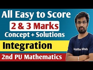Easy and Important 2 & 3 Mark Integration Questions with Solutions |2nd PUC Mathematics Exam 2023