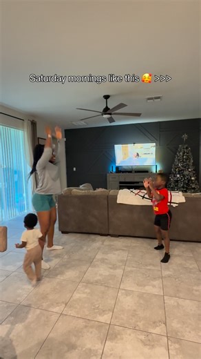 Jamila Smith on Instagram: "Moments like these are the ones I’ll refer to as ‘the good old days’ years from now. The days seem long, but the years are short. Soon I’ll be dropping them off to hang out with friends, getting them ready to prom, getting them ready for college… … Why’s my phone screen so blurry? 🥺😰😓😭 Also, don’t come for me. Yes, I know my Christmas tree is still up - it’s on my list of things to do today 🫠🤦🏾‍♀️ . . . #momlife #happiness #fitmom #familyworkout #explorepage"