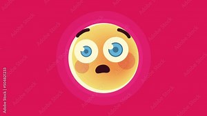 terrified emoticon character animation