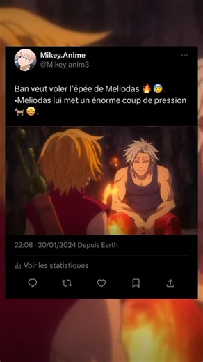 Anime_vf🇫🇷 on Instagram: "- Parti 2 Ban veux voler l'épée de meliodas 🔥😮‍💨 - Meliodas lui met une énorme coup de pres✨️🗡🔥 - - - -#meliodas #animedrawing #anime - - - - - #meliodas Subscribe for more anime in French 🇫🇷✨️ Comment, repost, and share"