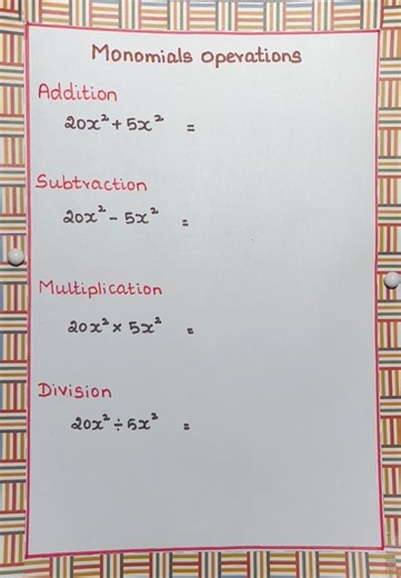 Monomials ✨Operations #mathtalk23 #shortsfeed #shortsviral