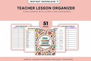 Teacher Lesson Planner | Weekly & Monthly Organizer (PDF Printable) - Etsy Australia