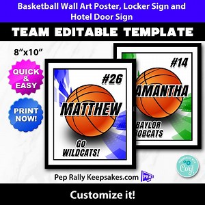 Basketball Locker Sign, Hotel Door Sign and Wall Art Poster to Personalize for Basketball Team Gift, Editable Printable Template BK230 - Etsy
