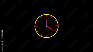 analog clock animation . digital clock time 12 hours time animation