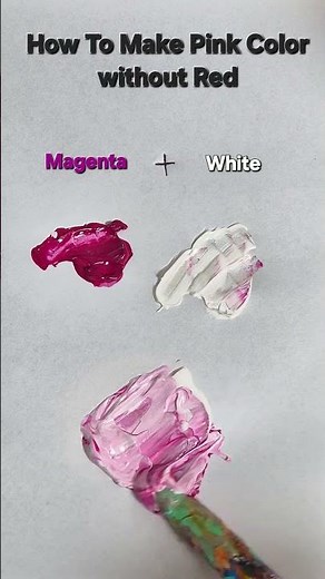 How To Make Pink Color without Red from just Magenta and White #colormixing #paintmixing #pink